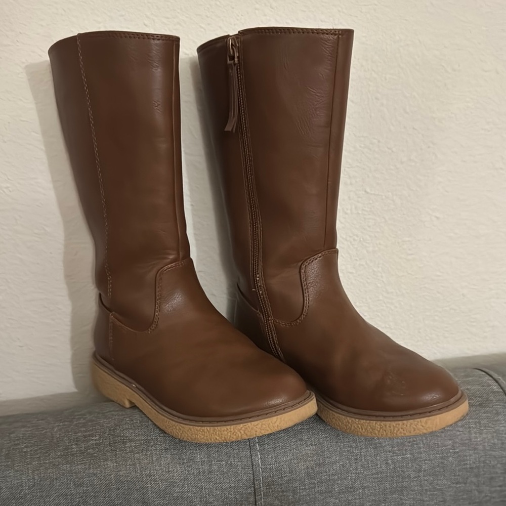 Brown Leather Knee-High Boots